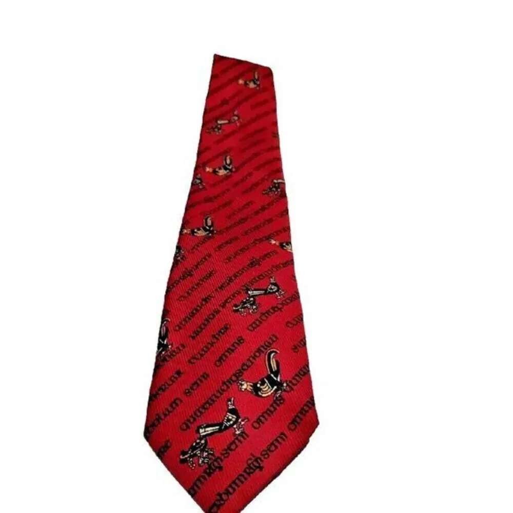 BSL Celtic Renaissance Designs Tie Knots Red/Black Novelty Men Suit Necktie‎ VTG